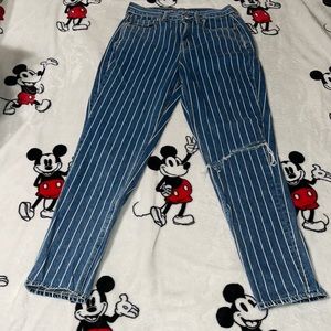 AEO Striped Mom Jean